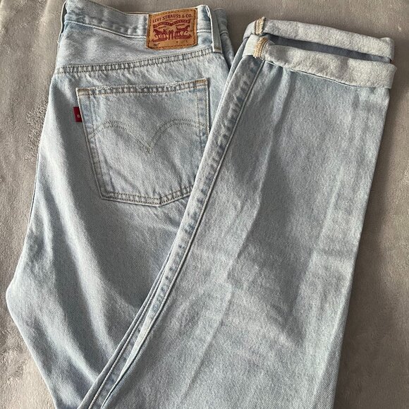 Levi's 501 Straight Leg Jeans, Light Blue - Picture 2 of 8